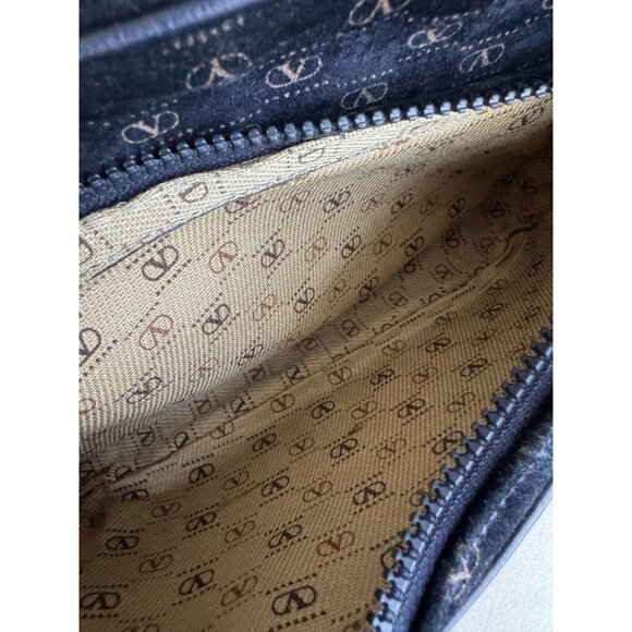 Vintage Valentino blue Suede Crossbody bag purse gold hardware - Picture 13 of 13